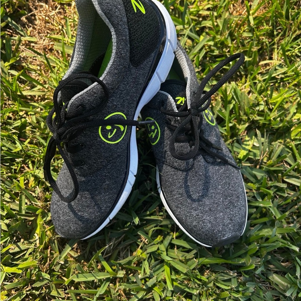 Zumba Fitness Gray Sneakers with Neon Green Soles